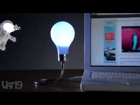 Vídeo: Lâmpada USB (31 Fotos): Lâmpadas LED Flexíveis Na Forma De Um Astronauta E Modelos De LED Para Iluminação De Fundo De Um Teclado De Computador