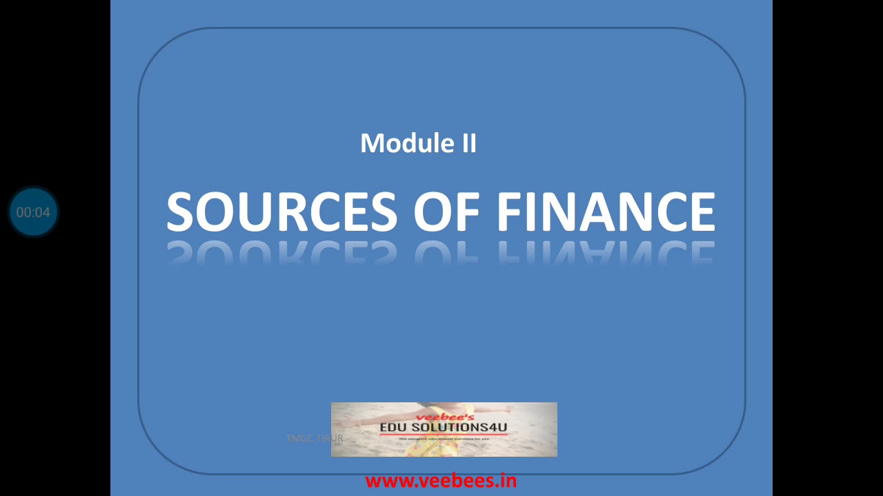 Sources of finance Types YouTube