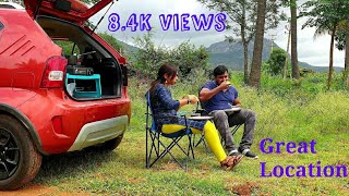 Camping in Nandhi Hills View | Relaxing camping with Egg Cheese Burger #carcamping #ignis #camping