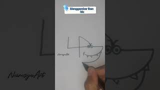 Menggambar ikan hiu dari angka 400 #menggambar #drawing #caragambar