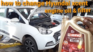 how to change Hyundai xcent engine oil &filter