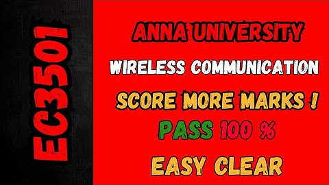 Wireless Communication important Questions Anna University EC3501 💯Pass Score More Marks !!
