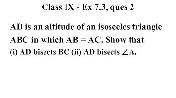 CBSE NCERT CLASS 9 MATHS EXERCISE 7.3 QUESTION 2 | class 9 maths ex 7.3 ques 2