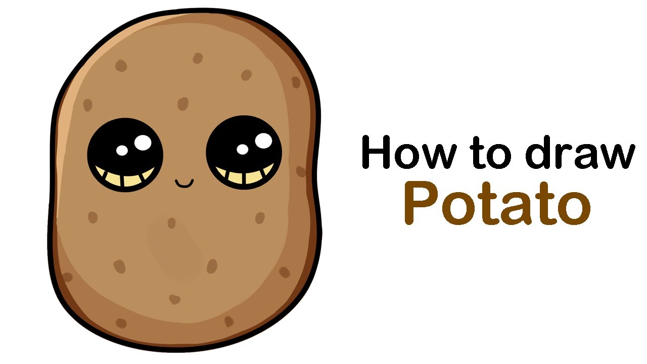 How to draw a cute potato step by step easy for kids and beginners, cute  things to draw 