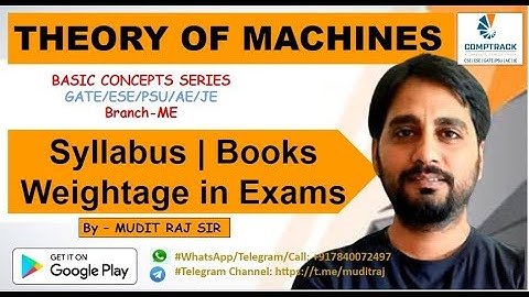 Theory of Machines by Mudit Raj Sir | Syllabus Books & Weightage in Exams