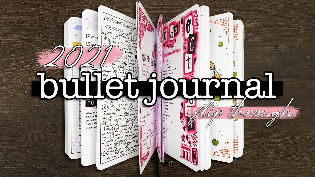 Full bullet journal flip through 💜 Flipping through my 2021 bujo - YouTube