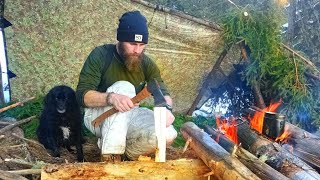 No Sleeping Bag | Siberian Log Fire | Winter Survival Overnight