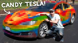 We Glued 100,000 Gummy Bears to My Tesla • This Could Be Awesome #25