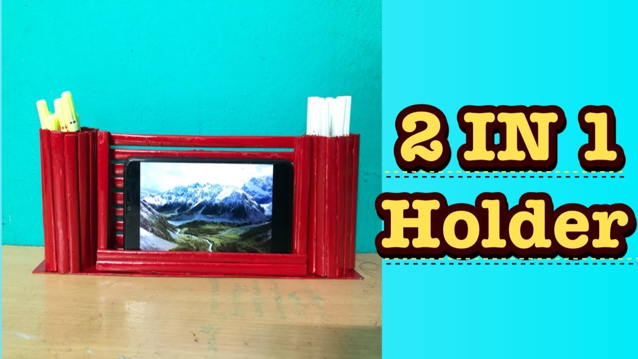 Paper pen and phone holder - YouTube