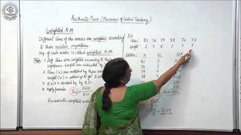 Weighted A M  Class XI Economics by Manju goyal