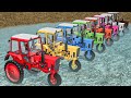 TRANSPORT WORK with Colors JUST 3 WHEELS MINI TRACTORS - Farming Simulator 22