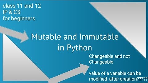 Mutable and Immutable in Python ||Class 11 IP & CS CBSE