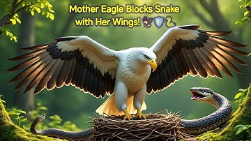 A Mother Eagle Blocks Snake with Her Wings! 🦅 #nestvspredator #eaglevssnake #eagleattacks #willdife 