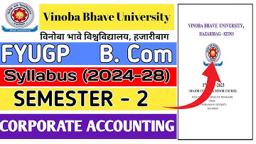 Syllabus Of Corporate Accounting || VBU FYUGP SEM-2 SESSION 2024-28 || B.COM Sem-2 syllabus || #vbu