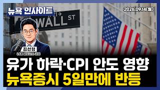 유가 하락·CPI 안도 영향, 뉴욕증시 5일만에 반등 ㅣ 뉴욕인사이트_김선형 ㅣ260914
