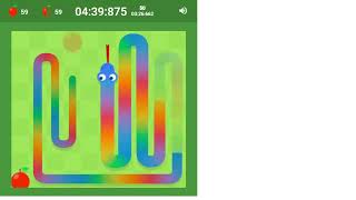 Google Snake Game 69 apples in dimension mode speedrun in 6:09.619