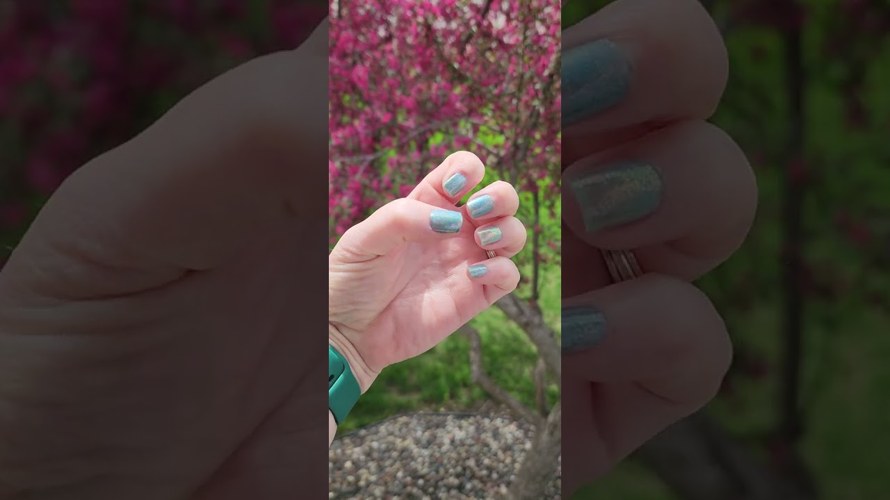 Sally Hanson's Color Therapy Reflection Pool under ILNP Skatedate Ring finger 3 layers  Skatedate.