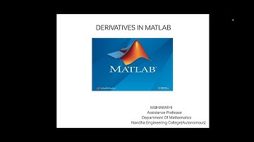 Derivatives in MATLAB
