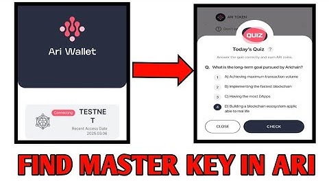 How To Find Your Master Key On Ari Wallet App Incase You Forget It