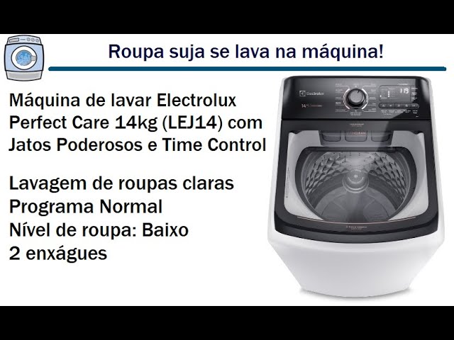 Máquina de Lavar 14kg Electrolux Premium Care com Cesto Inox, Jet&clean e Time  Control (LEC14) 220V