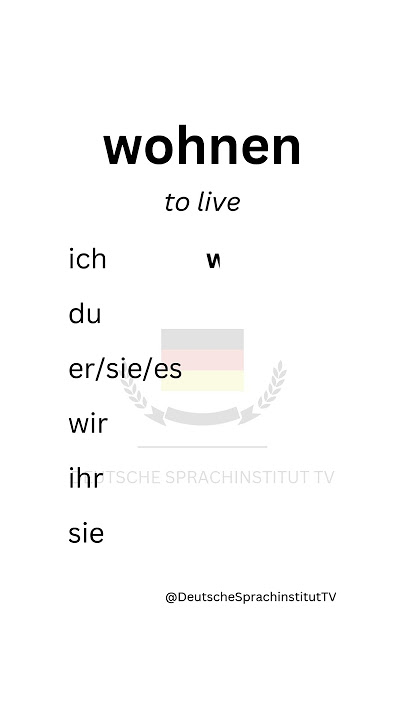 WOHNEN Conjugation (Present) | German Verbs (Learn German Fast!)  #deutschlernen  #conjugation