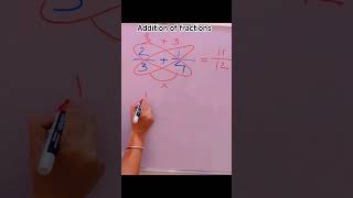 Addition of fractions#addition #mathstricks #fractions #maths