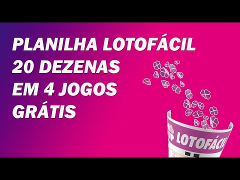 Planilha Lotofácil 20 dezenas em 4 Jogos Grátis