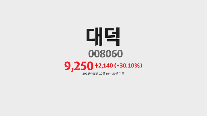 대덕 주가분석008060 2021년 05월 20일기준