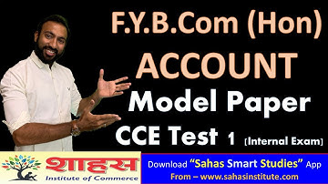 F.Y.B.Com (Hon) 1st Internal Exam CCE - ACCOUNT MODEL PAPER #msuexam #bcom #msubaroda #msuniversity