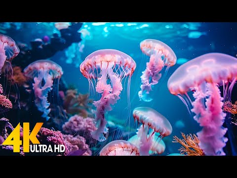 The Ocean 4K - Captivating Moments with Jellyfish and Fish in the Ocean -  4K Relaxation Video UHD