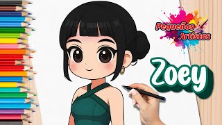 Download Lagu Dibuja y Colorea a ZOEY ❤️ Las Guerreras K-pop 🎤 Tutorial Fácil Paso a Paso para Niños MP3