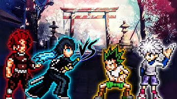 Muichiro Tokito (New) & Tanjiro (all form) VS Gon V2 (all form) & Killua in Jump Force Mugen