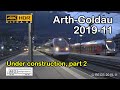 2019-11-13 [4K] Bahnhof Arth Goldau in the late afternoon 2 - Station under construction!