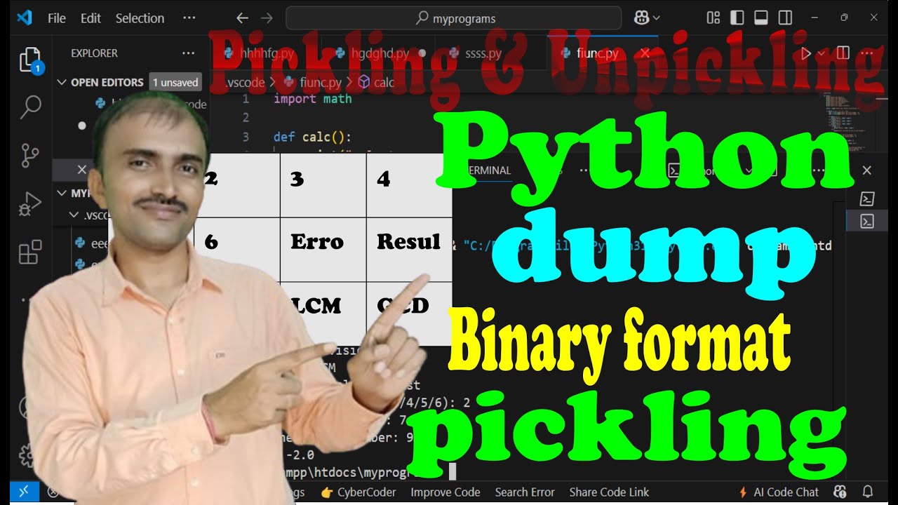 pickling concept in python Learn practically@COMPUTEREXCELSOLUTION # ...