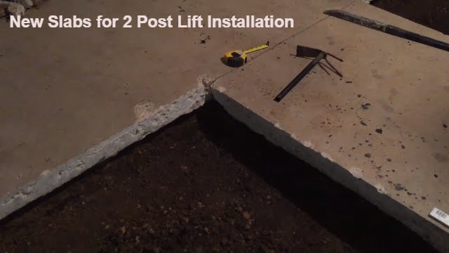 Keying IN Under Slab for Two Post Lift Installation - YouTube