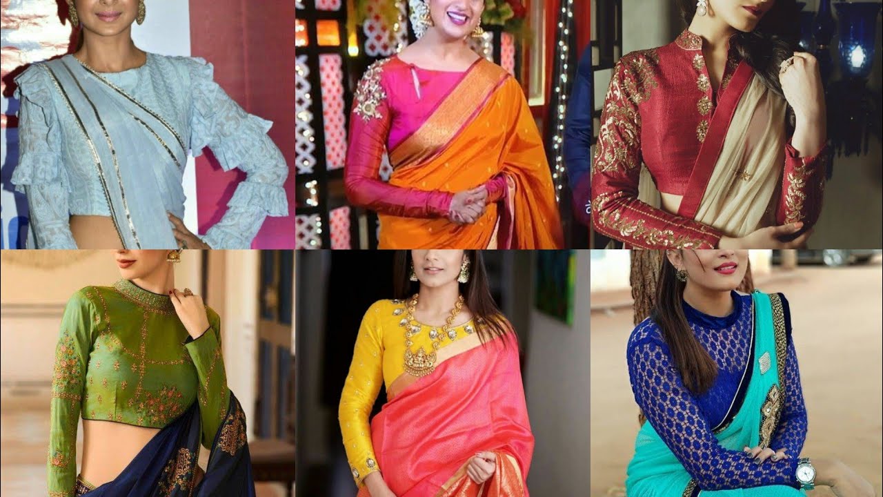 party wear saree blouse neck designs