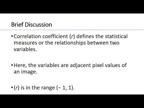 Correlation coefficient of an image