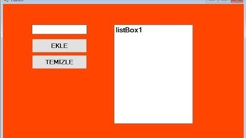 C# ListBox Eleman Ekleme