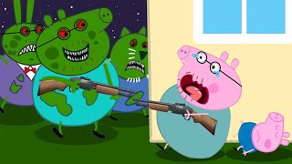 Peppa Pig Zombie Apocalypse, Daddy Pig Holding a Gun | Peppa Pig Funny Animation