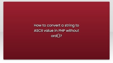 How to convert a string to ASCII value in PHP without ord()?