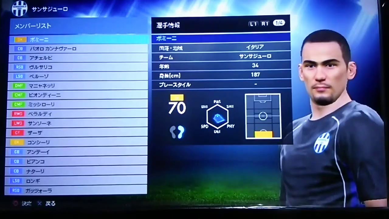 セリエa サッスオーロ 選手 ウイイレ16 Sassuolo Player Pes16 Youtube