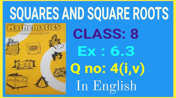 8th Maths Ex 6.3 Q 4 SQUARES AND SQUARE ROOTS Chapter 6 || CBSE 8th Maths ||