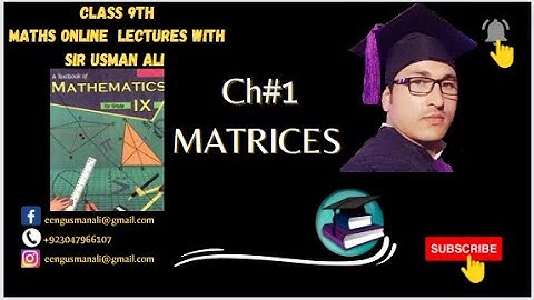 EX1.6 Q6Solution|Class9th Maths|Ch#1|Matrices|By Usman Ali