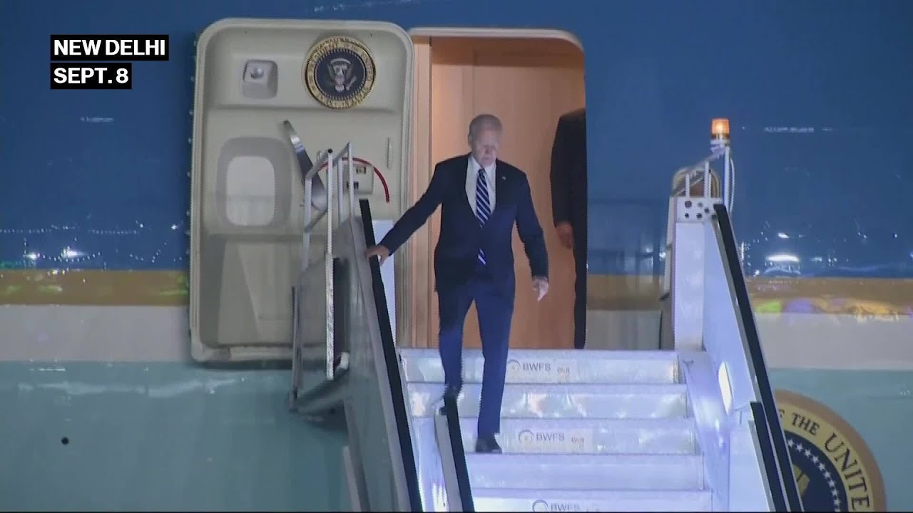 Biden Arrives in New Delhi For G-20