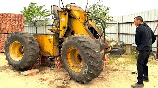 : How To Change The Sealing Ring On A Wheel Loader Tire // The Most Amazing Process Of Retreading Old