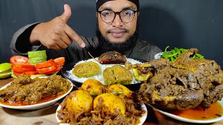 SPICY MUTTON CURRY, SPICY FULL DUCK CURRY, EGG CURRY, FISH FRY, BRINJAL FRY,  MUKBANG EATING VIDEOS