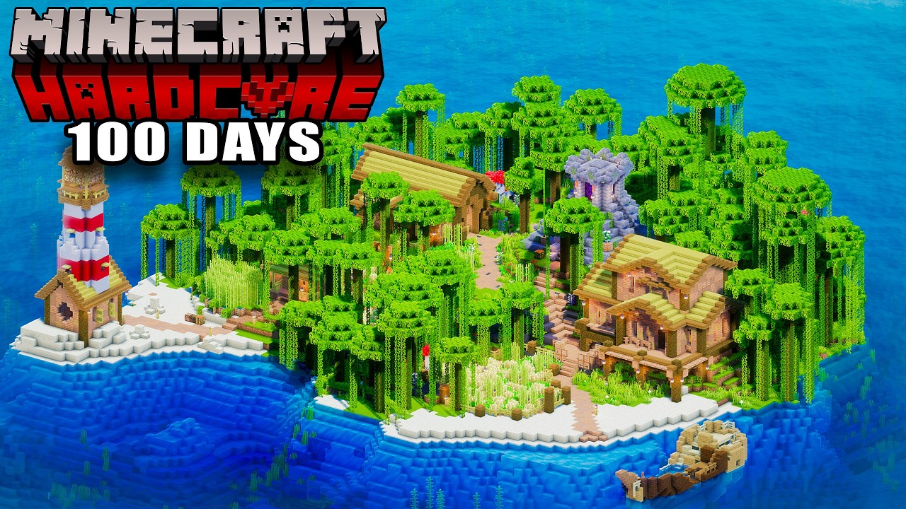 I Survived 100 Days in a JUNGLE in Hardcore Minecraft - YouTube