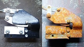 Old rusty Metal Shear. Restoration.