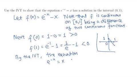 Calc I: Intermediate Value Theorem example