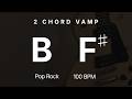Two Chord Backing Track in B (B–F#) | 100 BPM | Pop Rock Groove